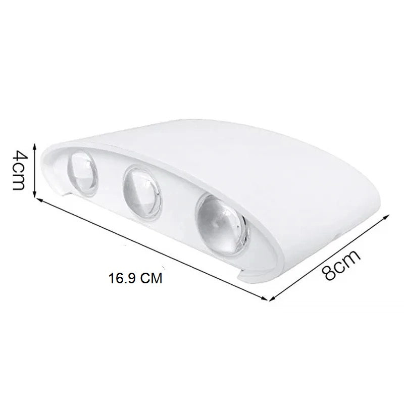 APPLIQUE MODERNA LUCE A LED LAMPADA DA PARETE MURO DA 16W PER ESTERNO BIANCA LUCE FREDDA 6500K