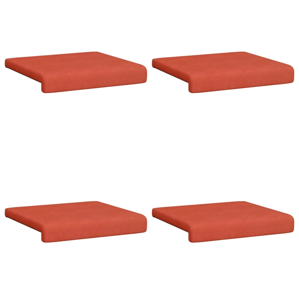 Cuscino per panchina 4 pcs corduroy Rosso Arancio 42043141