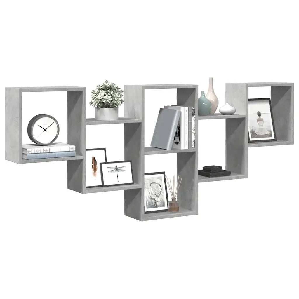 Scaffale a Muro Grigio Cemento 159x18x66 cm in Truciolato 853302