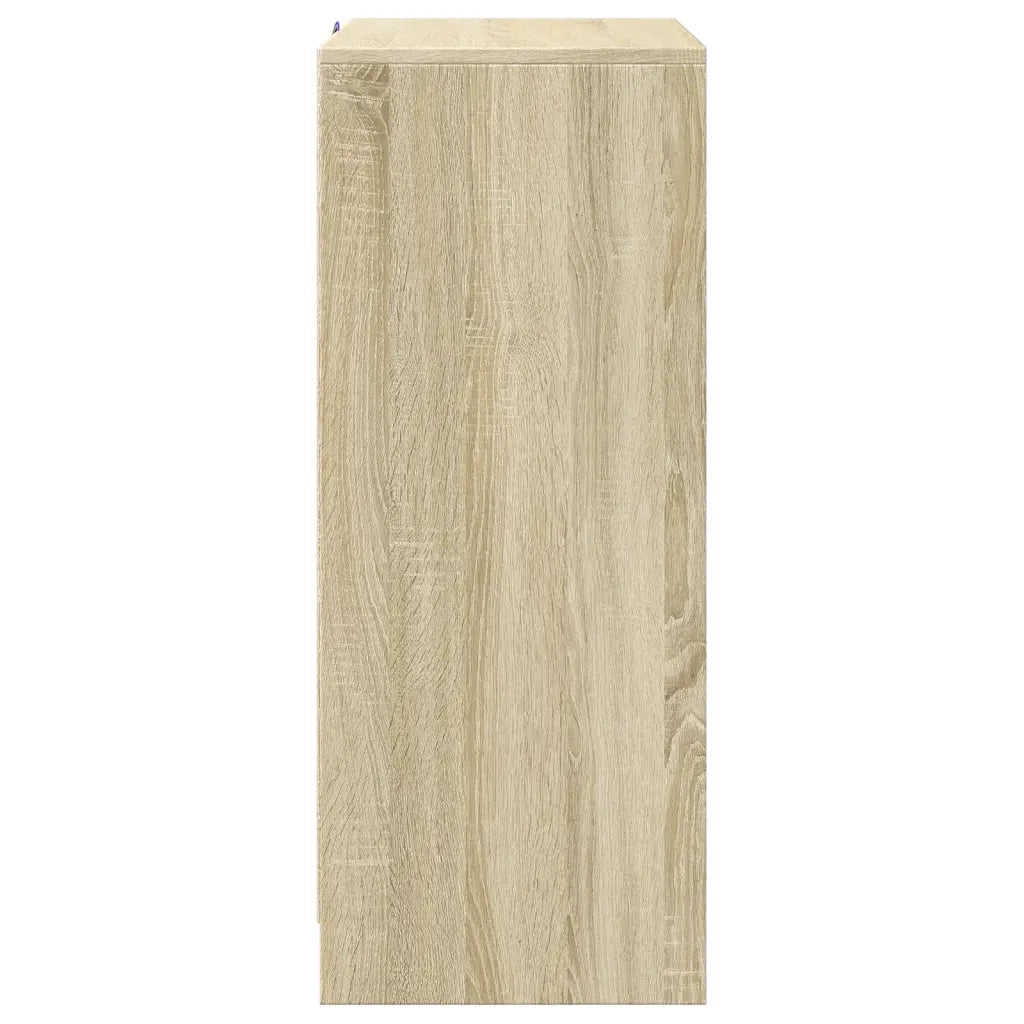 Credenza con LED Rovere Sonoma 77x34x85 cm in Legno Multistrato
