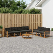 Set di divani da esterno con cuscino 8 pcs Naturale e Nero 3381292