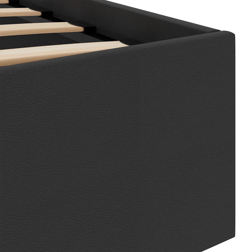Giroletto Contenitore Idraulico LED Nero Similpelle 140x200 cm 285543