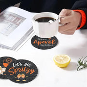 Sostegni per bicchieri Aperol, 10 pezzi, con frasi, per appassionati di Aperol, sostegni in velluto, rotondi, sostegni in vetro con frasi Aperol, sostegni per bicchieri, per appassionati di Aperol e appassionati di Aperol.