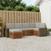 Set di divani da esterno 6 pz Naturale e Grigio Chiaro 3384577