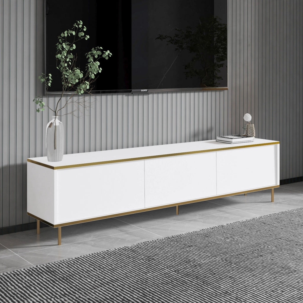 Sassello, Mobile Porta tv 3 Ante, 180x35x45h cm Bianco