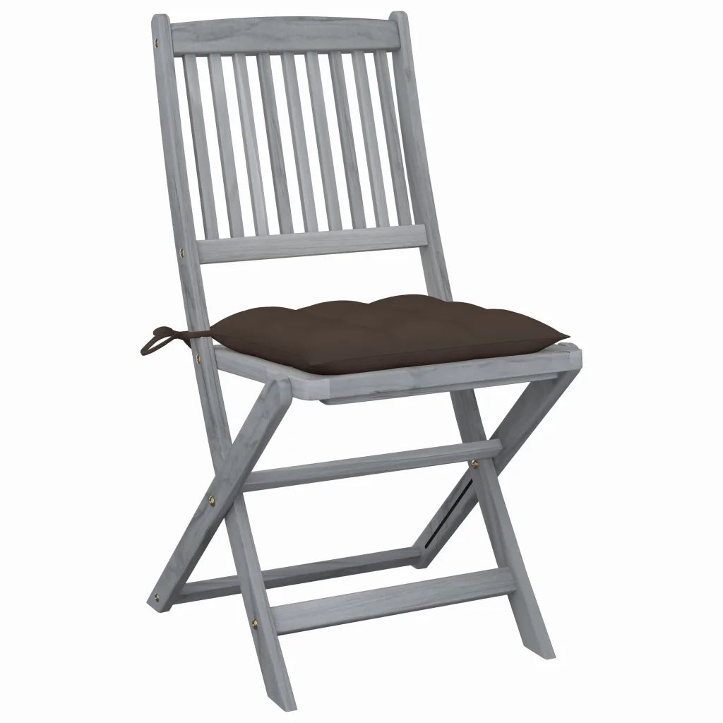 Sedie da Giardino Pieghevoli 6pz con Cuscini in Massello Acacia 3065457