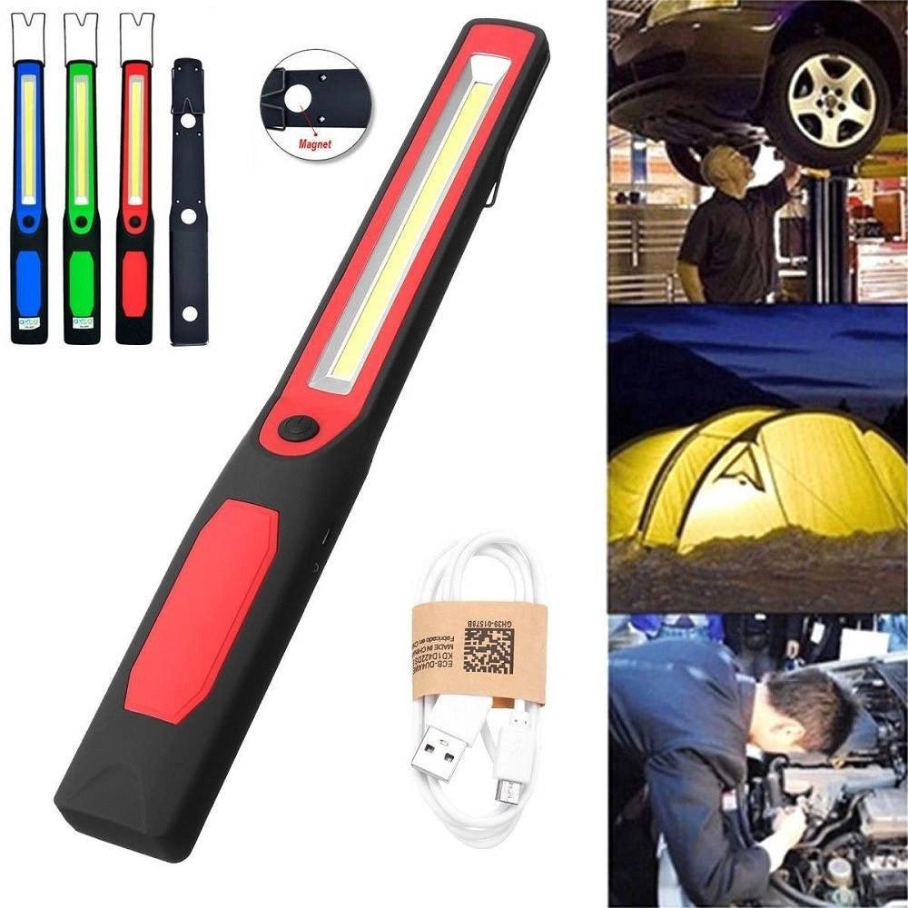 Trade Shop - Lampada Torcia Lavoro Calamita Portatile Led Ricaricabile Doppio Led Cob Rg809-2 -