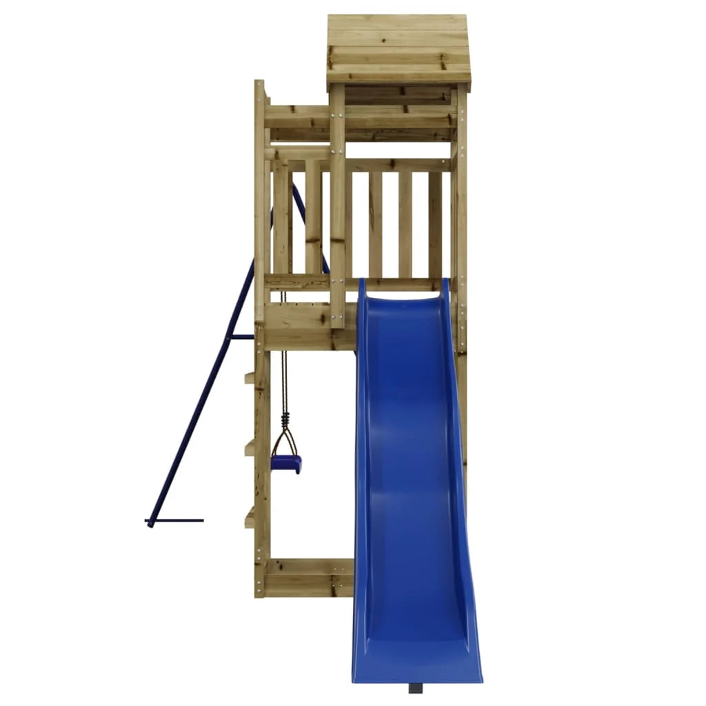 Area giochi esterna con altalene scivolo e robuste strutture per arrampicarsi  giochi da giardino 90 x 64 x 238 cm legno di pino impregnato 02_0004844