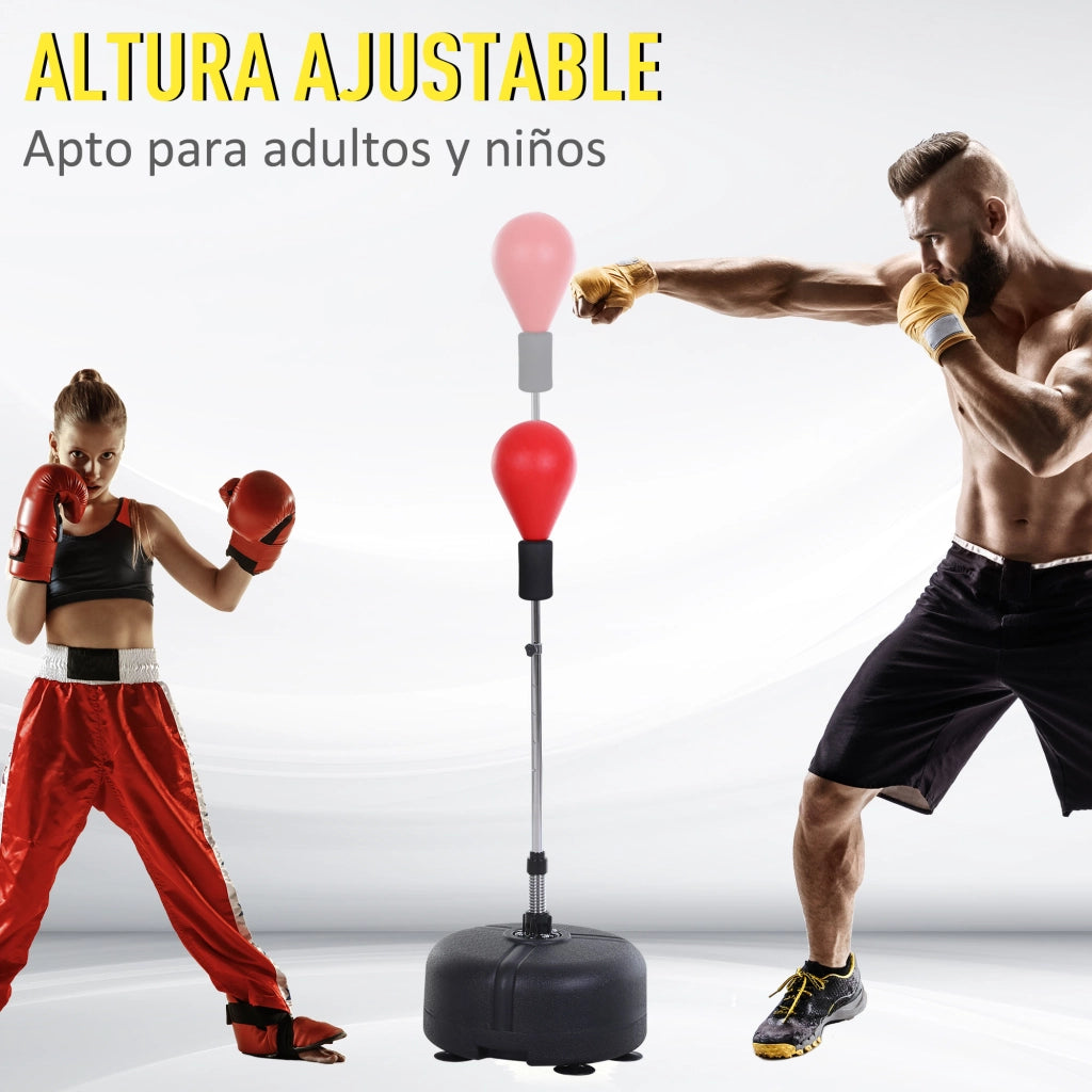 Punching Ball Regolabile 136-154 cm ¨C Xylo ¨C Base Riempibile con Guanti Rosso