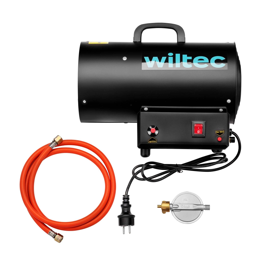 Cannone aria calda a gas GPL, con avviamento piezoelettrico, regolatore e tubo 1,5 m, Generatore calore