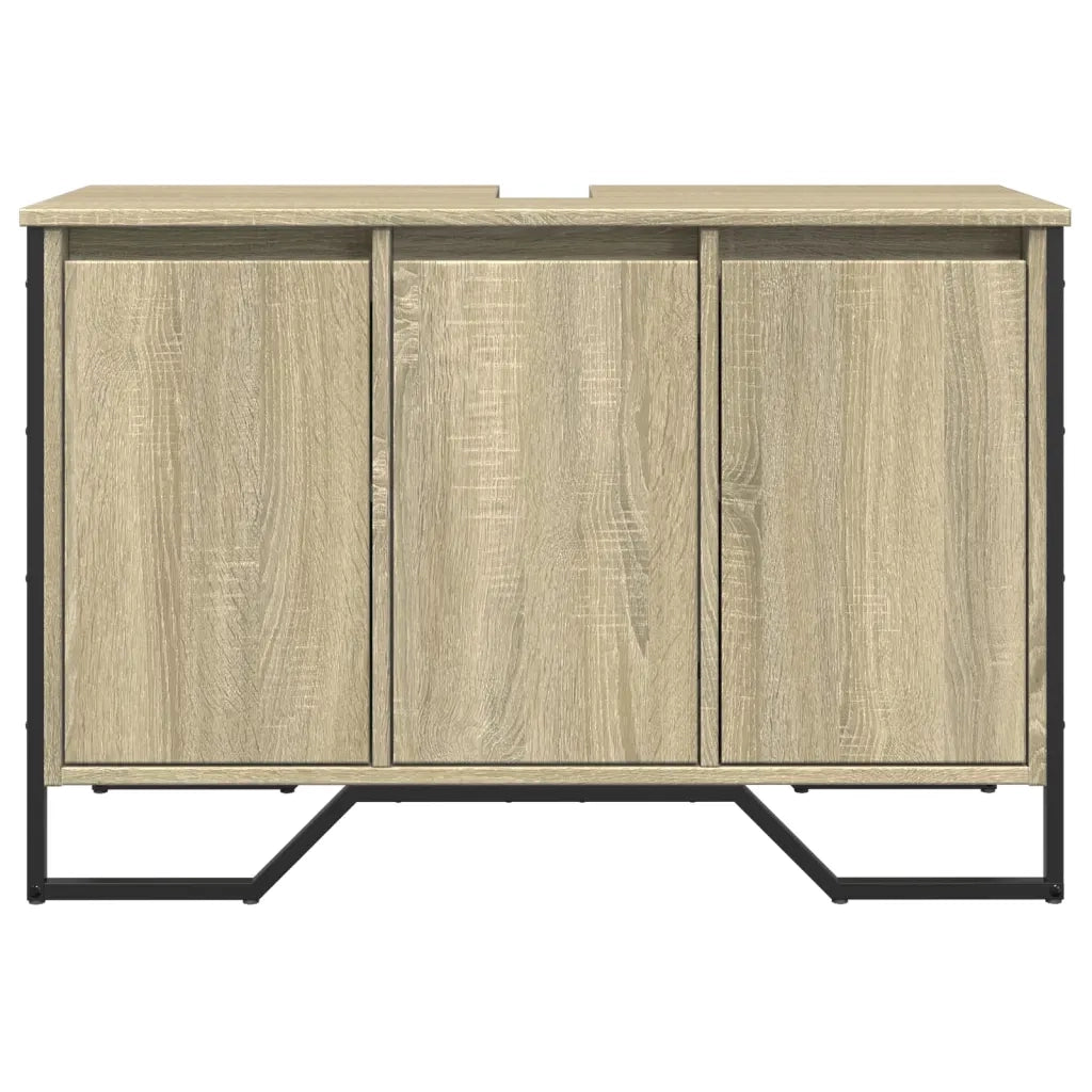 Mobile bagno in rovere Sonoma 91 x 35 x 60 cm con ampio spazio contenitivo design contemporaneo in legno di rovere Sonoma 02_0049574