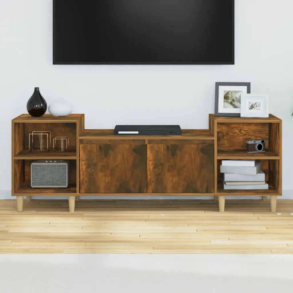 Mobile TV Rovere Fumo 160x35x55 cm in Legno Multistrato 821193