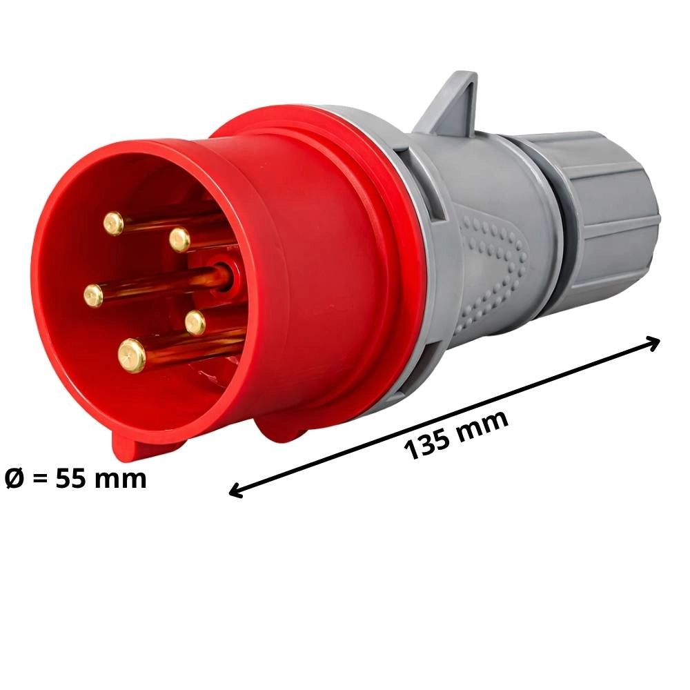 Ecova spina industriale trifase rossa ip44 3pnt per cantiere *** ampere 16 ampere, confezione 1