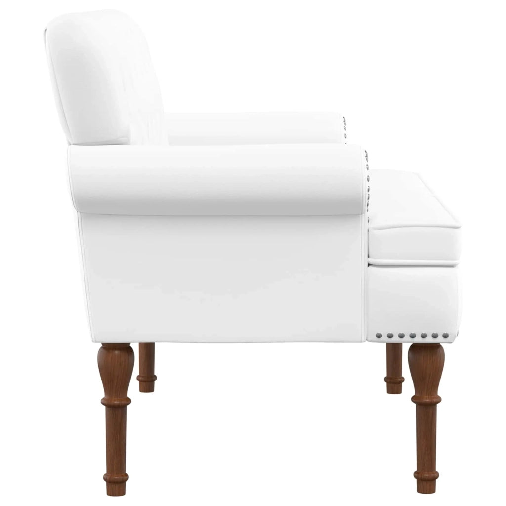 Loveseat con bottoni imbottiti Bianco 120 x 65 x 77 cm 42041863