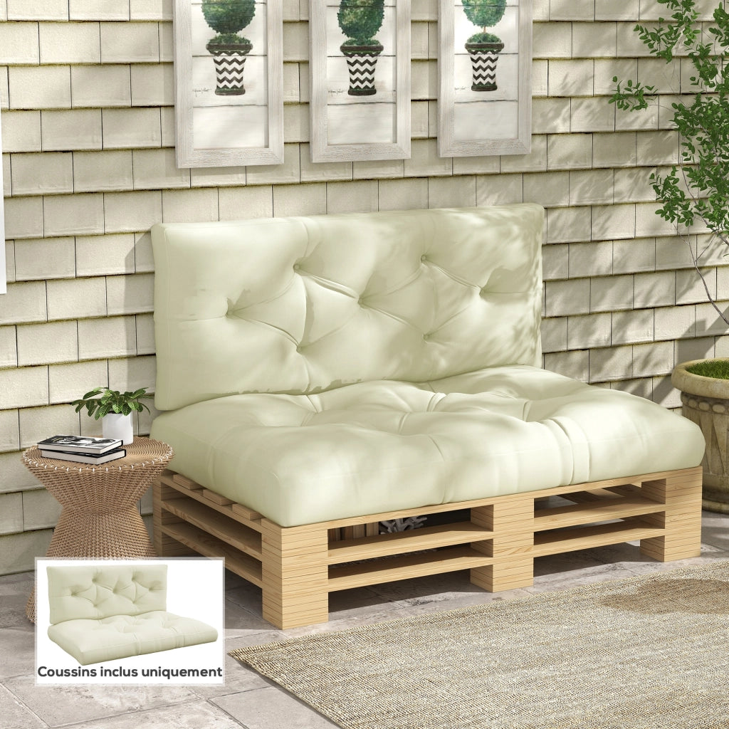 Cuscini per Divano Pallet 2 Posti ¨C Zephmum ¨C Crema 120x80x12 cm