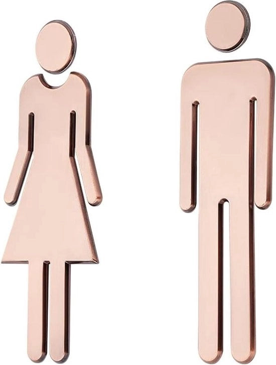 Porta bagno autoadesiva per signore e signori - Pannelli porta bagno per la casa - Finestra in bronzo.