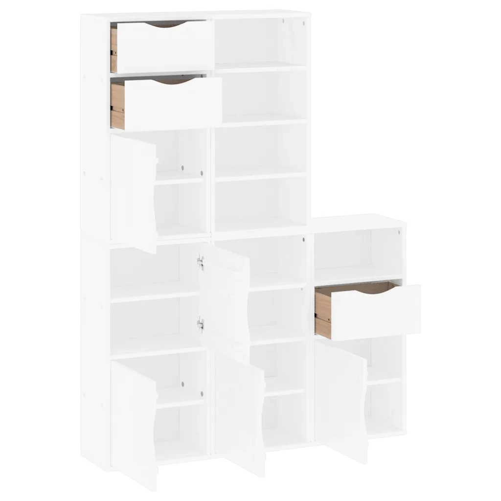Armadietti Laterali 5 pz ODDA Bianco 40x24x79 cm Legno di Pino