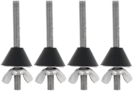 Set di riparazione per toilette 4 pezzi - attacco a cardano - acciaio inossidabile - gomma - M6x70mm - resistente alla corrosione - occhio del water