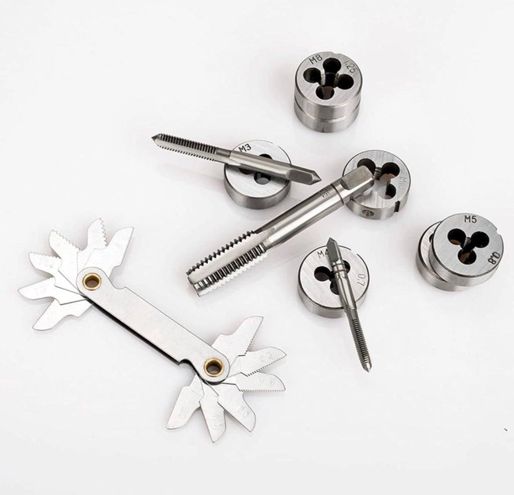 KIT FILIERA 32 PEZZI PER FILETTATURA MASCHI M12 M10 M8 M6 M5 M4 M3