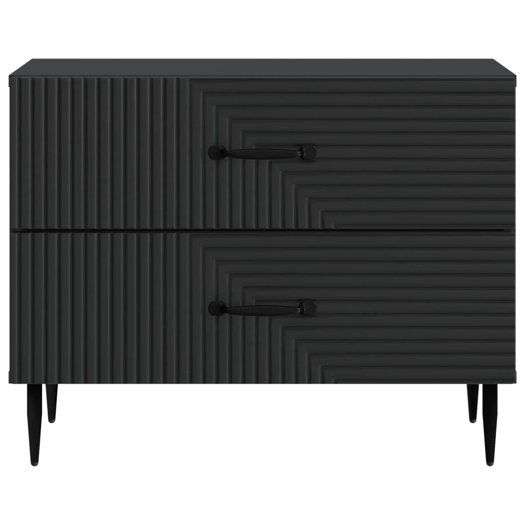 Comodino | Armadio da Notte | Mobiletto da notte Nero 62 x 34,5 x 47,5 cm Legno ingegnerizzato