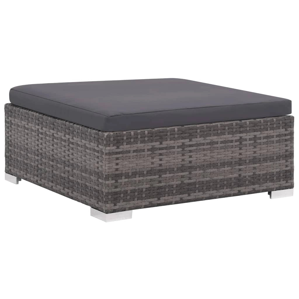 Set di mobili da giardino mobili da esterno 6 pezzi con cuscini resina intrecciata grigia 02_0016861