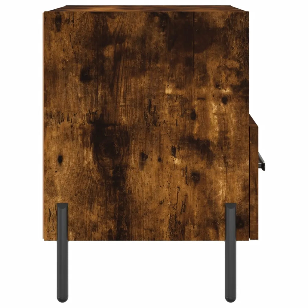 Set di 2 Comodini | Armadio da Notte | Mobiletto da notte Rovere Fumo 40x35x47,5 cm in Legno Multistrato