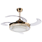 Ventilatore da soffitto con regolazione della luce e della velocità oro stile moderno glam soggiorno