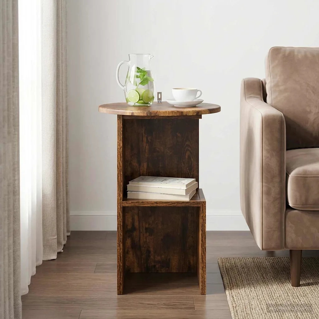 Tavolo laterale Rovere Fumo Ø 39,5 x 55 cm Legno ingegnerizzato 8001042