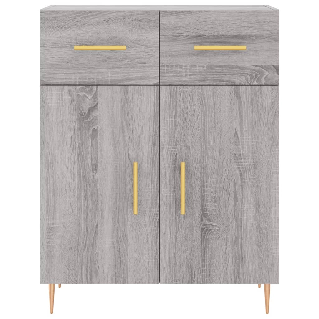 Buffet credenza cassettiera armadio mobile contenitore organizer cucina soggiorno salotto rovere Sonoma alto 69,5 x 34 x 180 cm legno ingegnerizzato grigio 02_0035484