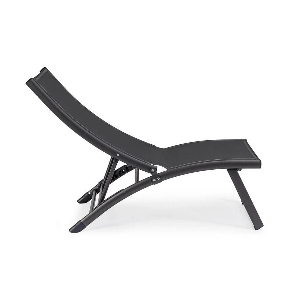Set di 2 Poltrone Lounge Reclinabili da Esterno in Alluminio e Textilene - TERRA