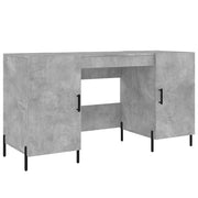 Scrivania | Tavolo da Ufficio Grigio Cemento 140x50x75 cm in Legno Multistrato