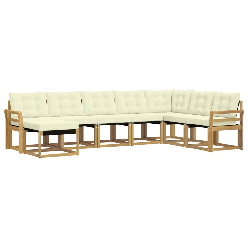 Set di divani da esterno 8 pz Bianco e Crema 3389764