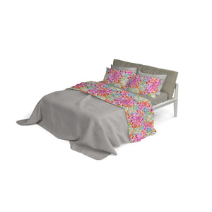 Set Lenzuola Singolo con Stampa Sopra Sotto e Federe Spring