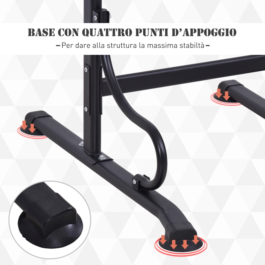 EasyComfort Barra per Trazioni Power Tower Stazione Fitness Multifunzione con Altezza Regolabile 171-219cm Nero Rosso