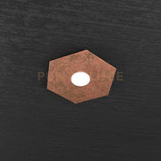 HEXAGON APPLIQUE-PLAFONIERA 1 LUCE FOGLIA RAME 1142-1L-FR