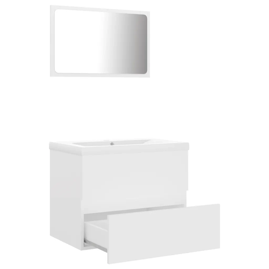 Set Mobili da Bagno | Armadio da bagno Bianco in Legno Multistrato