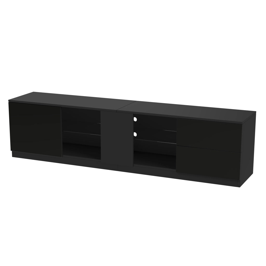 Mobile TV con LED ¨C Xylo ¨C Nero, 160x40x52 cm, Lowboard per TV 65 pollici