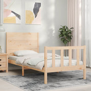Giroletto con Testiera Small Single-Struttura Letto in Legno Massello 867354