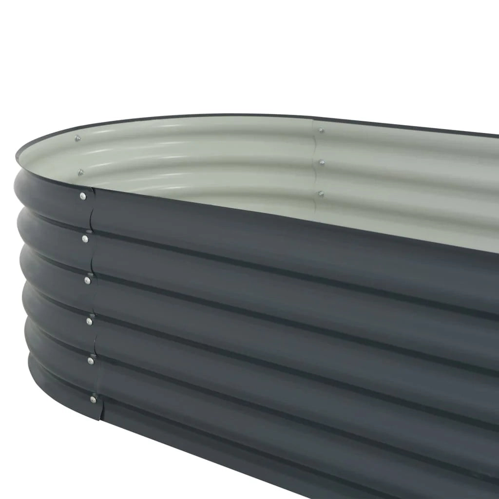 Fioriera rialzata per piante e fiori giardino 400 x 80 x 44 cm acciaio zincato grigio 02_0001051