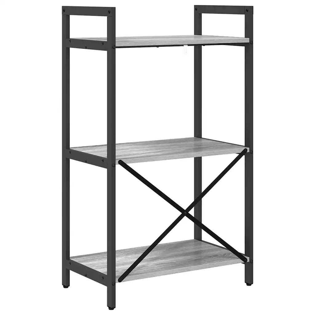 Libreria-Scaffale per Libri-Mobile di Stoccaggio Grigio Sonoma 56 x 34 x 96 cm Legno multistrato