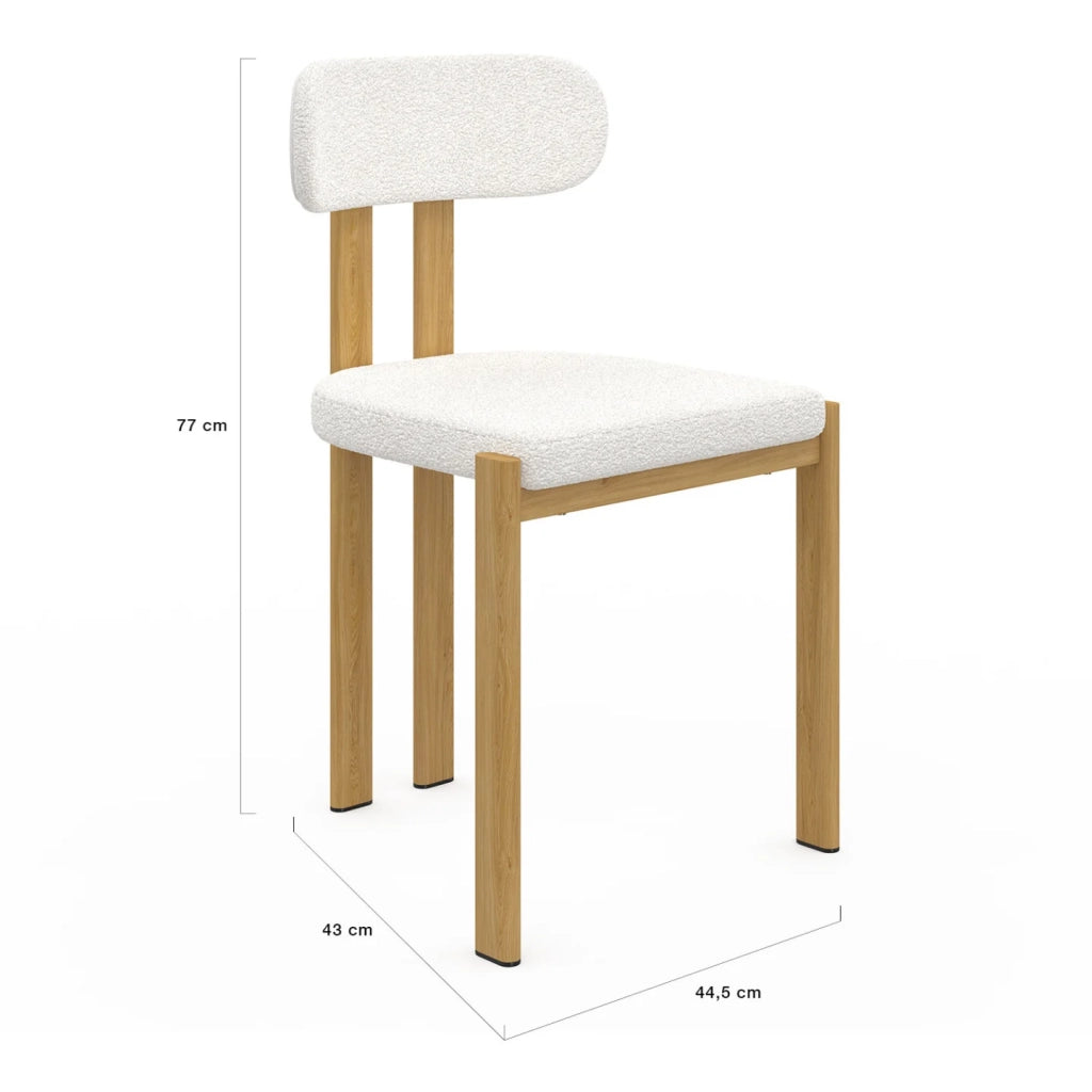 IDMarket - Set di 4 sedie da pranzo ESMA in metallo effetto legno e tessuto bouclette