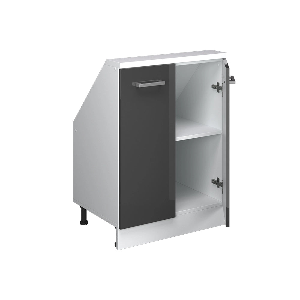 Mobile sottotetto Rion Antracite lucido/Bianco con 2 porte Vicco