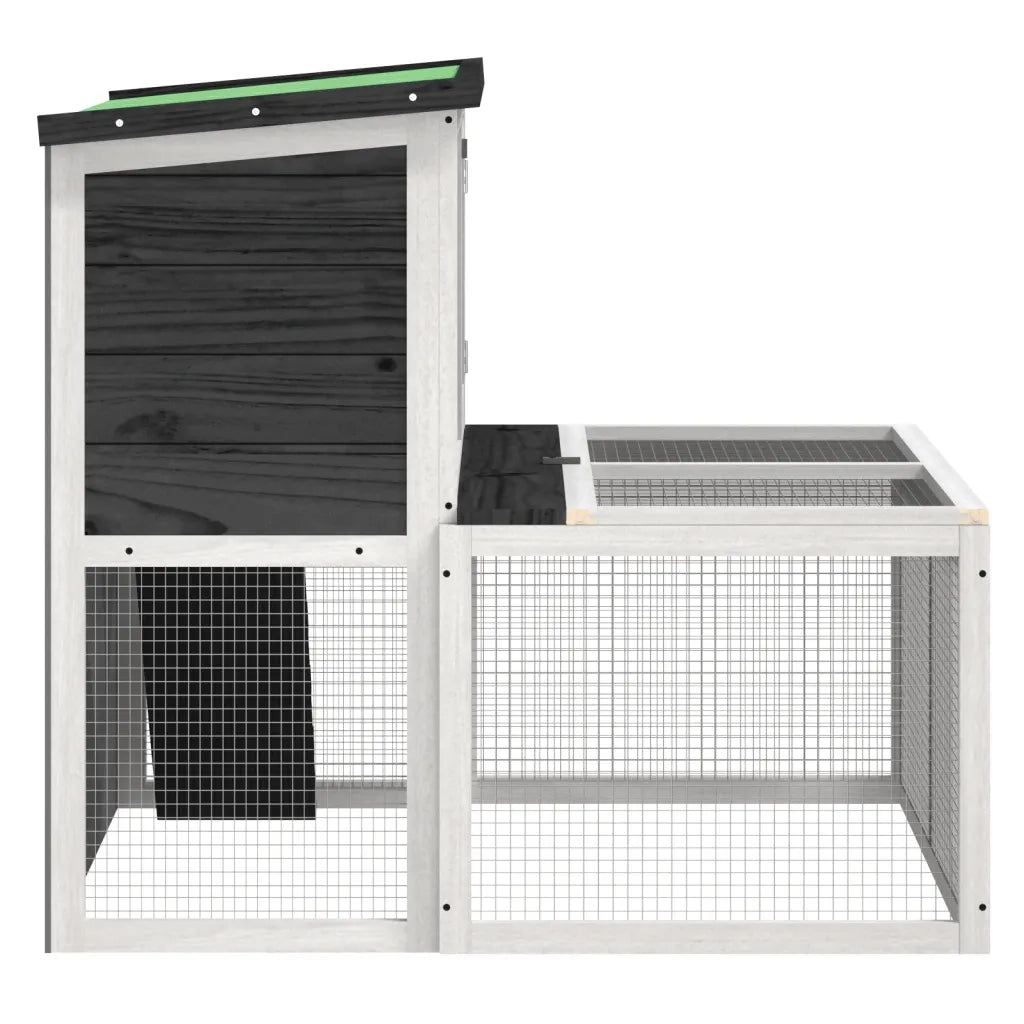 vidaXL Conigliera Grigia 102x90x84,5 cm in Legno Massello di Pino