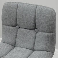 Set 2 Sgabelli da Bar con Schienale e Poggiapiedi, Seduta Imbottita in Tessuto e Gambe in Legno, 41.5x47x97.5, Grigio