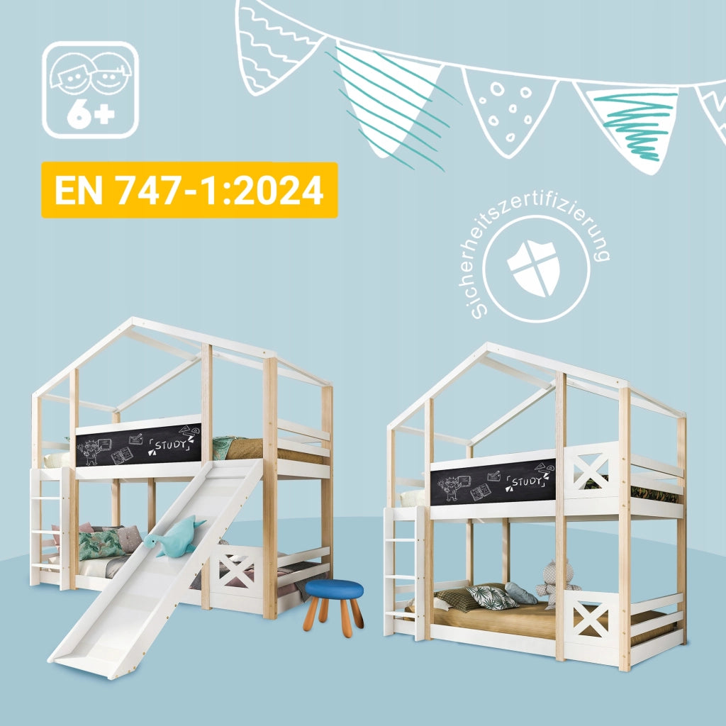 Letto a castello con scivolo - Xylo - 90x200 cm con scala