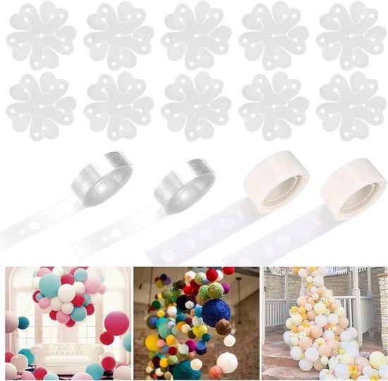 Set di Garland a Sfera - Set decorativo con 200 sferette, punti di adesivo, nastro per sferette e 10 clip - Ideale per una festa di compleanno o matrimonio closet organza wedding bouquet