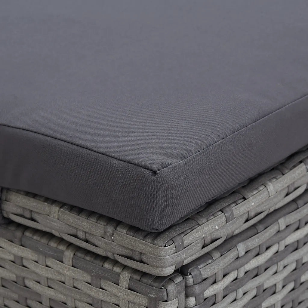 Lettino Prendisole a 2 Posti con Cuscino in Polyrattan Grigio cod mxl 71540