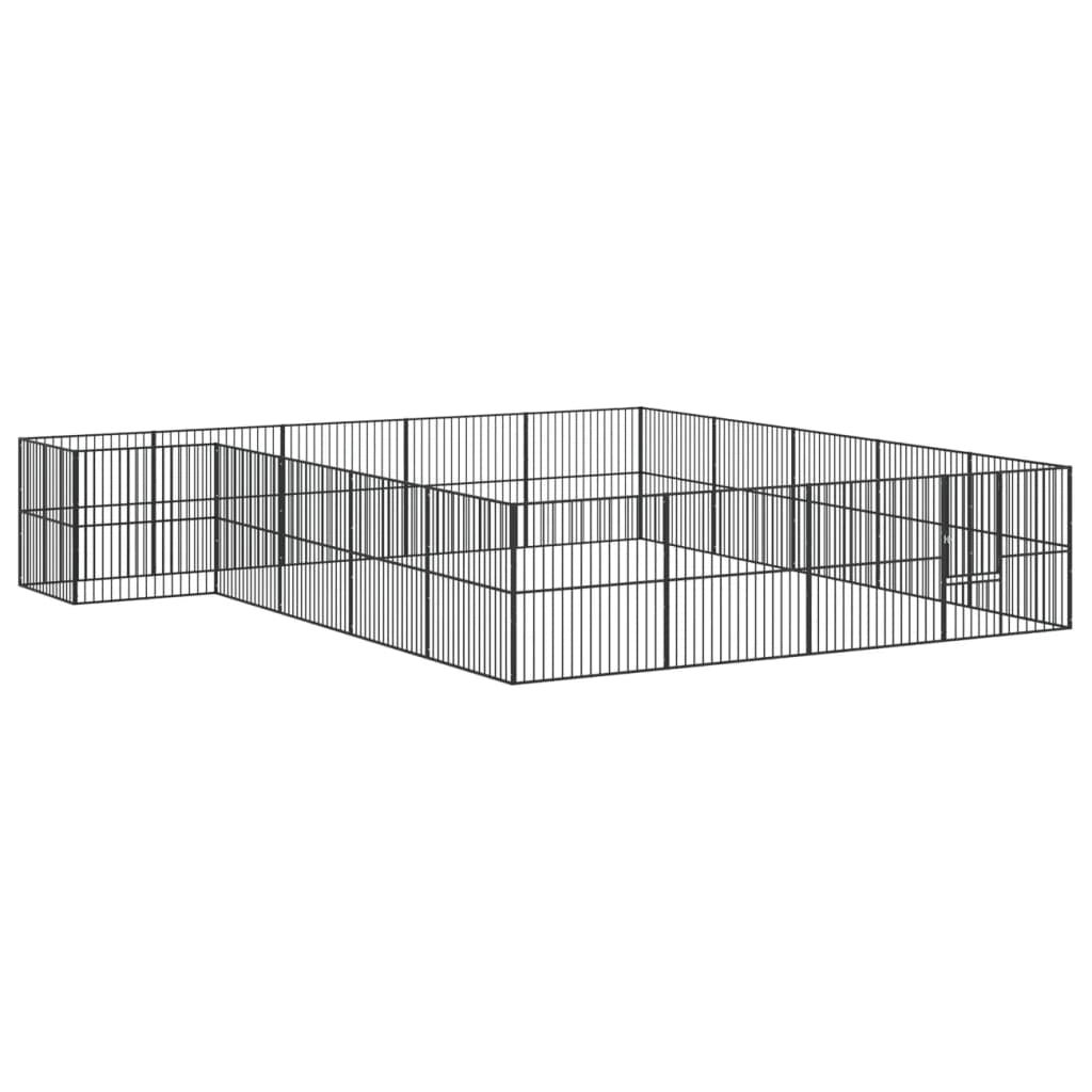 Box per Cani 20 Pannelli Nero Acciaio Zincatocod mxl 87584