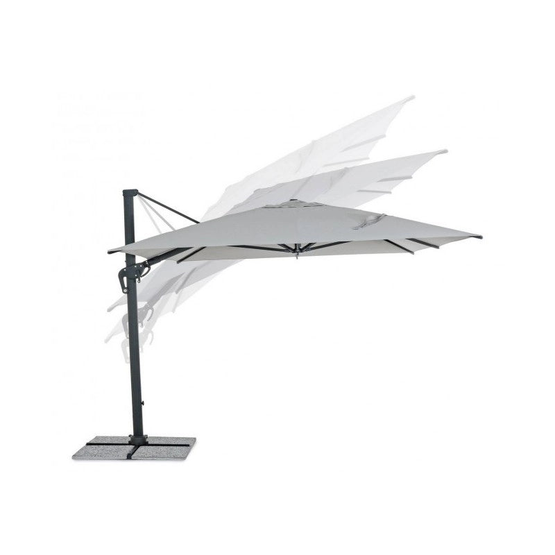 Ombrellone da giardino con braccio a 360° INES 300x400x h265 cm antracite - grigio chiaro