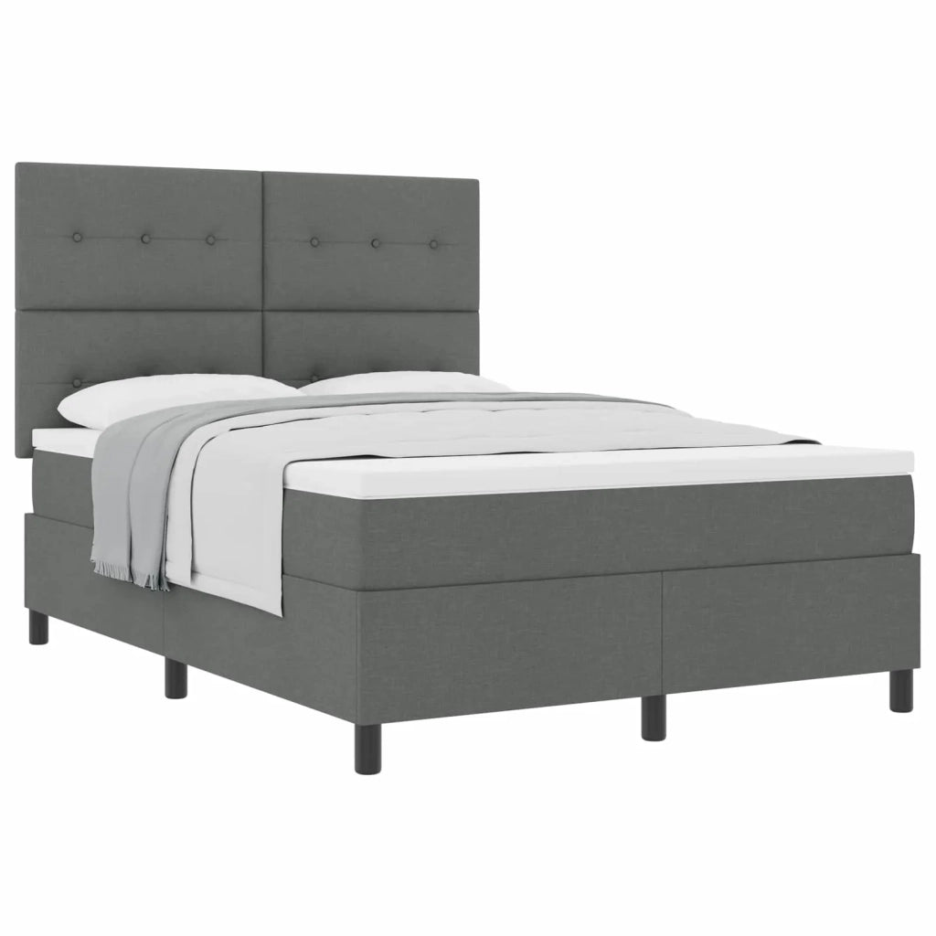 Letto a molle con materasso Grigio scuro 140 x 190 cm Tessuto 3339386